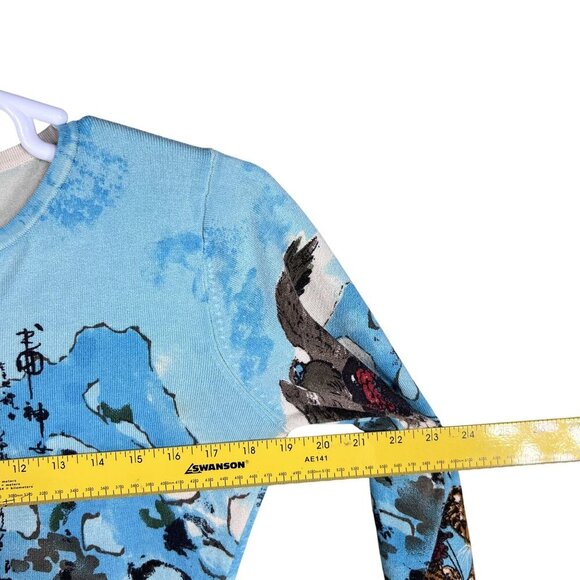 Mark Richards Collection Womens L Silk Blend Asian Tiger Allover Print Top Artsy - Picture 8 of 13